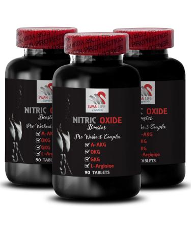 Akg supplement organic - NITRIC OXIDE BOOSTER - Pre-gym boost Nitric oxide booster Stamina Workout supplement Exercise energy Recovery Athletic energy Muscle pump 3 Bottles 270 Tablets
