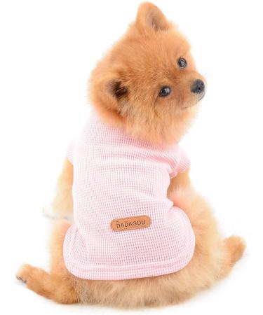 PAIDEFUL Dog Shirt for Small Medium Dogs Cats | Soft Cotton Vest Tee for Puppy Chihuahua Yorkie | Summer Tank Top for Pet Outdoor Wearing | Pink, XXL Size (Back 40cm, Chest 52cm) - Buy Online on GoSupps.com
