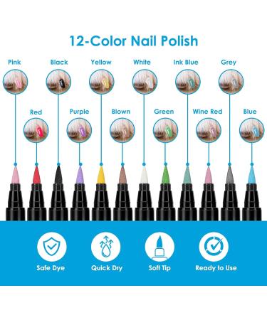 ZephyrPaws Pet Paint Pen Set - 12 Colors Safe, Non-Toxic Nail Polish for Dogs - DIY Beautiful Pet Nail Ideas - Fast Drying & Odorless - Buy Online on GoSupps.com