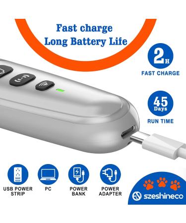 SZESHINECO Ultrasonic Dog Training Device - Rechargeable Dog Repellent and Barking Deterrent - Effective Behavior Corrector - Grey/Black - Buy Online on GoSupps.com