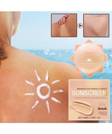 Cr me solaire teint e pour le visage - SPF 50 Glow - 50 ml - Protection solaire matifiante pour une utilisation quotidienne le sport le maquillage les vacances la natation la randonn e et les - Buy Online on GoSupps.com