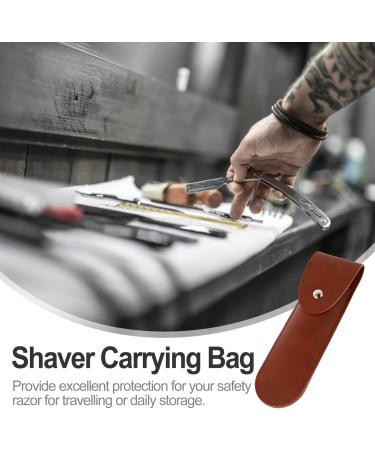 Exceart PU Leather Razor Case - Travel Sheath for Safety Razors | Embroidered Ladies Shaving Bag - Buy Online on GoSupps.com