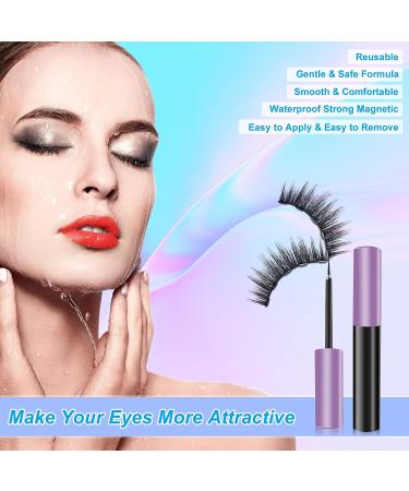 Magnetic Eyelashes and Eyeliner Kit - Natural Look, Reusable, Easy to Wear - 10 Pairs - Buy Online on GoSupps.com