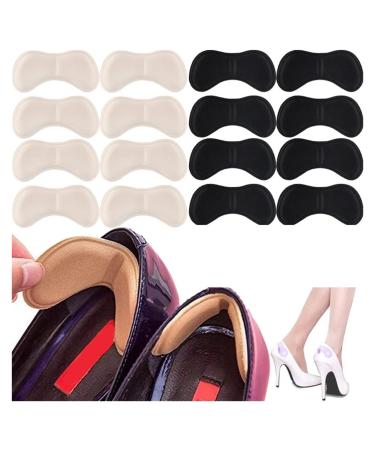 10Pairs Heel Insoles Adjust Sizing Adhesive Sponge Insole Patch Women Men Cushion Pads for Shoes High Heel Feet Care (Color : Black-10)