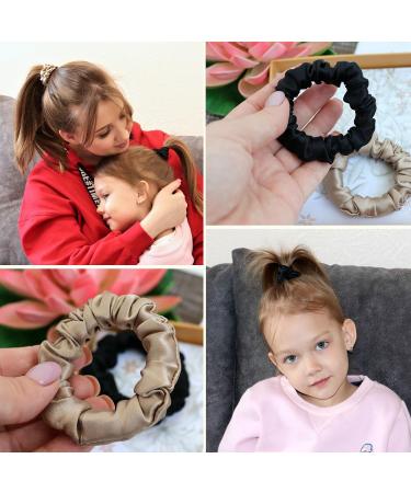 LILYSILK Silk Thin Hair Scrunchies - Frizz & Breakage Prevention - 100% Mulberry Silk Hair Ties - Elastic Ponytail Holders - Black+Coffee+Pink - 3 Count - Buy Online on GoSupps.com