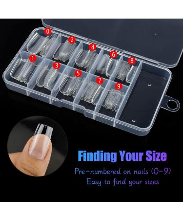 100 Pcs Clear False Nail Tips with Storage Case-Full Cover Coffin Nails in 10 Sizes for Nail Salons and DIY Nail Art-Long Lasting and Durable Artificial Fingernails for Glamorous Looks (Square Clear) 1 count (Pack of 1) Clear - Buy Online on GoSupps.com