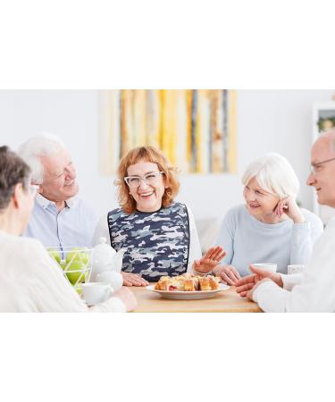 Classic BIB Designs Washable Adult Bib - Reusable Blue Camouflage - Stylish Clothing Protection for Men & Women - Buy Online on GoSupps.com