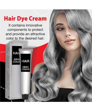 Silver Gray Natural Hair Dye Cream Gray Silver Color Cream Unisex Silver Hair Dye Fashion Permanent Color Cream Grey Permanent Hair Dye Silver Gray Natural Hair Color Cream 2PC - Buy Online on GoSupps.com