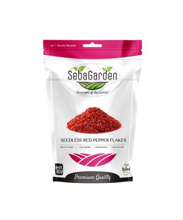 Seba Garden Red Chilli Pepper Flakes Seedless 250g | Premium Grade | Silk Pepper | Pul Biber | (Medium)