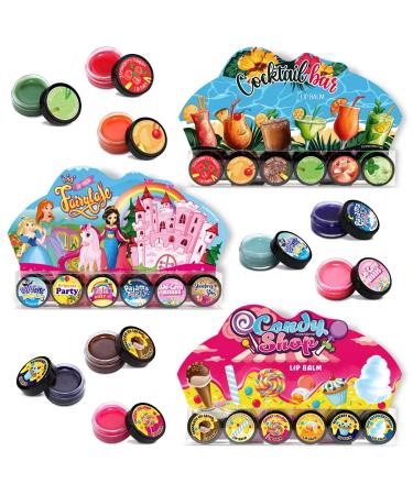 Beauty4Britain Set of 18 Lip Balm Unisex Cocktail Candy Shop Fairy Tale Shining Non Colour Lipbalm