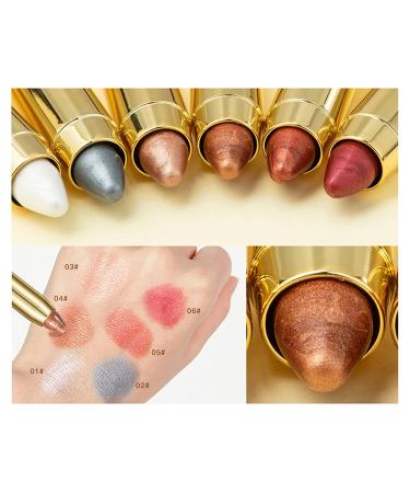 6 Color Neutral Eyeshadow Stick Pearl Pink Brown - Waterproof and Long-Lasting Eye Brightener Stick with Blending Brush - Smoky Metallic Eye Makeup - 1PC 04 - Buy Online on GoSupps.com