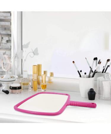 TRIXES Salon Hairdresser Hand Mirror Pink Wide Angle 20x17.5cm for Professional Barbers and Hairdressers - Buy Online on GoSupps.com