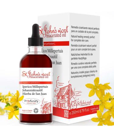 Strong Johanniskraut oil massage oil oil skin and hair.Massage oil against cellulite and stretch marks (pregnancy) Massage oil for the muscle and joints.Facial oil 250 ml 250 ml (1 Pack)