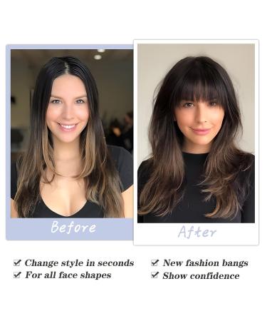 WECAN Clip in Bangs 100% Human Hair Extensions Bangs Hair Clip Natural Black Fringe with Temples Wigs for Women Curved Bangs for Daily Wear (French Bangs  Natural Black) French Bangs #Natural Black - Buy Online on GoSupps.com