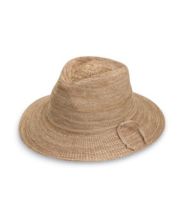 Wallaroo Hat Company Womens Victoria Fedora  UPF 50+, Lightweight, Adjustable, Packable, Designed in Australia One Size Mixed Camel