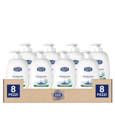 Neutro Roberts Neutro Roberts Moisturizing Liquid Soap with hemolytic and disinfectant action for hydrated and soft skin formula with natural glycerin paraben-free dermatologically tested 8 x 200ml bottles