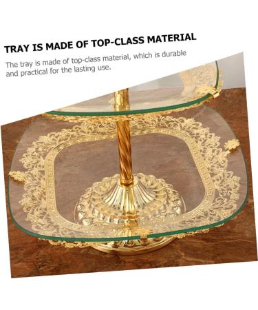 Alipis European Style Fruit Plate Food Tray Decor Cake Stand Golden Tea Table Fruit Plates Desk Child Glass - Buy Online on GoSupps.com