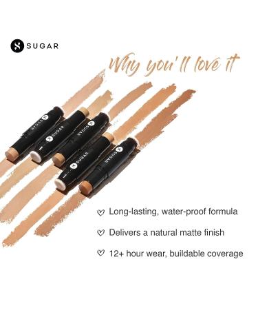 Sugar Cosmetics Ace Of Face Foundation Stick - 20 Galo (Light Medium Golden Undertone) | Full Coverage Waterproof Matte Finish - Buy Online on GoSupps.com
