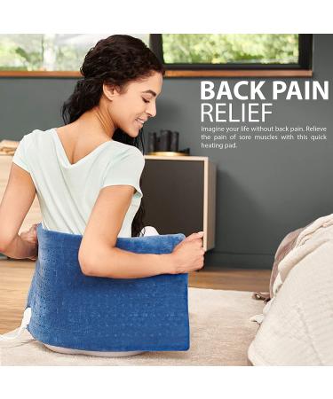 Large Electric Heating Pad for Back, Shoulder, Neck Pain Relief - Soft Fabric Heat Pad with Auto Shut Off - 6 Heat Levels, 3 Timer Settings - 12x24 inches - Buy Online on GoSupps.com