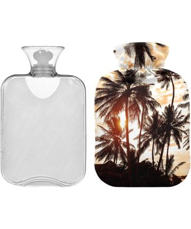 NAANLE 1L Hot Water Bottle with Tropical Beach Palms Cover - Pain Relief for Menstrual Cramps & Heat Therapy - Buy Online on GoSupps.com