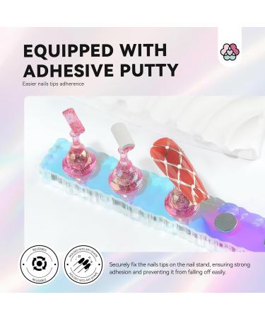 SAVILAND 15pcs Nail Stand Set - Strong Magnetic Fake Nail Holder & Iridescent Acrylic Display for Press On Nails - Perfect for Home DIY Nail Art - Buy Online on GoSupps.com