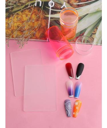 2PCS French Tip Nail Stamper Set with Scraper | Silicone Jelly Stamper Kit for Nail Art Stamping | Manicure Print Tools in Orange & Pink - Buy Online on GoSupps.com