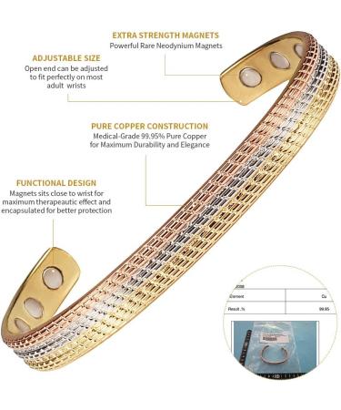 Magnetic Copper Bracelet for Arthritis & Migraines | 8 Strong Magnets | Natural Therapy Jewelry - Buy Online on GoSupps.com