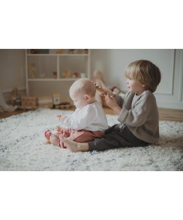 Petit Collage Wooden Baby Hairbrush - FSC-Certified Beech Wood, Soft Bristles, Cute Bear Design - Buy Online on GoSupps.com