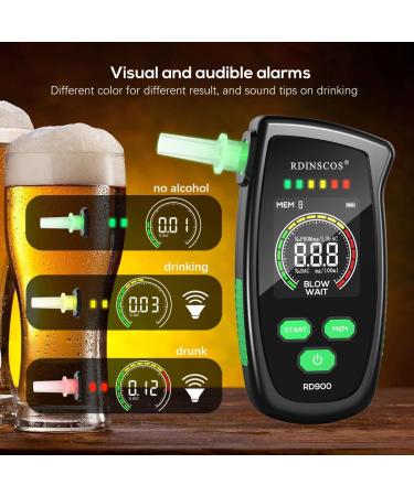 Portable Breathalyzer Alcohol Tester with 5 Mouthpieces - Green | Home & Travel Breath Analyzer - Buy Online on GoSupps.com