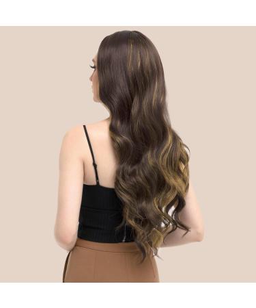 Buy Medium Part Curly Wavy Chestnut Brown Wig for Women - 70 cm Natural Synthetic Hair for Daily & Party Use - Buy Online on GoSupps.com