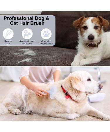 Self Cleaning Cat and Dog Grooming Brush - Gentle Slicker Brush for Long or Short Hair - Blue Pet Massaging Tool - Buy Online on GoSupps.com