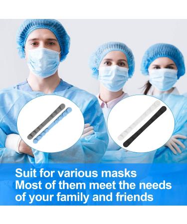 Premium Anti-Slip Silicone Ear Hooks - 6-Piece Adjustable Ear Straps for Adults & Children - Gait Protection in A/Black & White - Buy Online on GoSupps.com