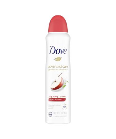 Dove Advanced Care Dry Spray Antiperspirant Deodorant for Women, Apple & White Tea, for 48 Hour Protection & Soft & Comfortable Underarms, 3.8 oz Fresh 3.8 Ounce (Pack of 1)