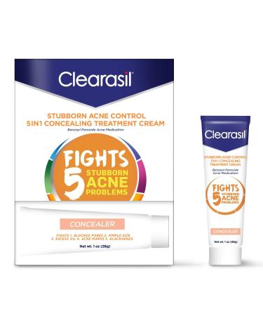 Clearasil Stubborn Acne Control 5-in-1 Concealing Treatment Cream 1 oz (28 g)