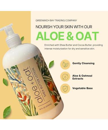 Greenwich Bay Aloe + Oat Hand Lotion | Shea Butter & Cocoa Butter Enriched | Moisturizing & Nourishing | International Shipping Available - Buy Online on GoSupps.com