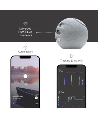 Reflect Orb: Biofeedback for Relaxation | Calming Stress & Anxiety | Improve Mental Health & Wellbeing | Enhance Sleep, Focus, ADHD, & Meditation | 1 Year Subscription Included - Buy Online on GoSupps.com