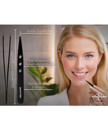 Professional Pointed Tweezers - 9.5 cm Beauty & Hair Plucking Tweezers for Precision | International Shipping Available - Buy Online on GoSupps.com