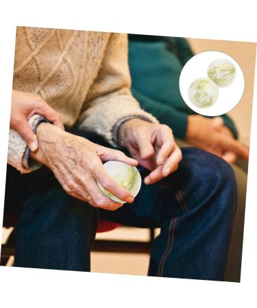 Lurrose Gymnastics Ball Set - 3 Jade Hand Exercise Balls for Forearm Strength Fitness & Relief | Marble Baoding Lantian Jade | 3.5cm - 3 Colors - Buy Online on GoSupps.com