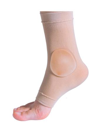 Povihome Elasticated Malleolar Sleeve with Two Gel Pads for Ankle Bone Cushioning & Protector  Great for Running  Skating  Cleats and Athletic Footwear - 1 Pair