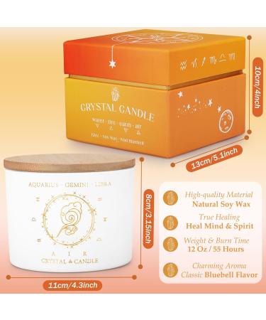 Healing Crystal Candle - Manifestation Candle with Crystals for Aquarius Gemini Libra | Spiritual Gifts for Women | Meditation Healing Candle - 12 Oz - Buy Online on GoSupps.com
