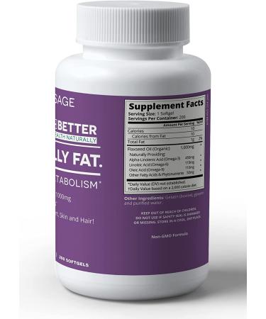 Organic Flaxseed Oil Softgels 1000mg - Omega 3 6 9 for Heart Health, Skin, Hair - NutriSage - Buy Online on GoSupps.com