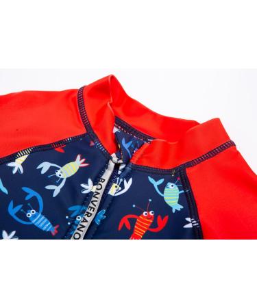 BONVERANO Baby Boy Sunsuit/Swimsuit UPF 50+ Sun Protection with Cap, 18-24 Months - Shrimp - Buy Online on GoSupps.com