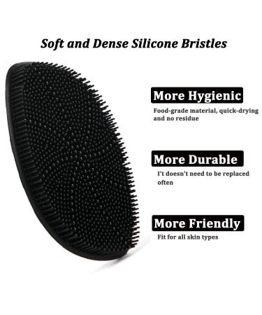 HieerBus Silicone Face Scrubber | Facial Cleansing Brush for Men and Women | Gentle Exfoliation Pad for Cleansing and Massage | Black+Purple - Buy Online on GoSupps.com
