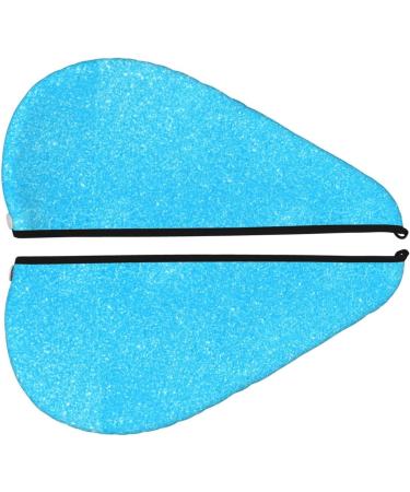 Sky Blue Glitter Hair Towel Wrap - Quick Drying Hair Turban with Button | Ultra-Absorbent Hair Drying Towel for Effortless Styling - Buy Online on GoSupps.com
