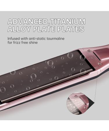 VAGARY 2 in 1 Hair Straightener & Curler - Anion Hair Care Flat Iron with Constant Temperature for All Hair Types | Perfect Gift for Women in Black/Pink - Buy Online on GoSupps.com