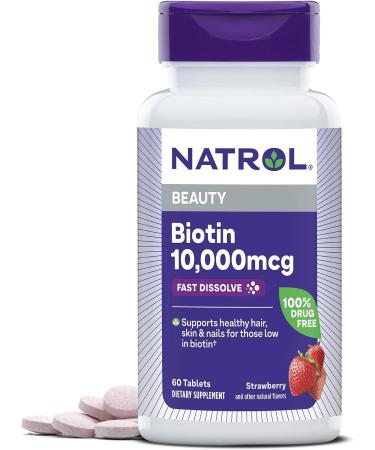 Natrol Melatonin 10mg Fast Dissolve 100ct & Biotin 10000mcg Fast Dissolve 60ct Strawberry Tablets Bundle for Sleep Hair Skin & Nails - Buy Online on GoSupps.com