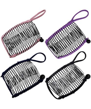 Gativs 4 pieces of banana hair clips 20 tooth banana clip hair clip Stretch Bananenkamm Clips ponytail holder stretchy socket crested hair clip for curly hair hair accessories - Buy Online on GoSupps.com