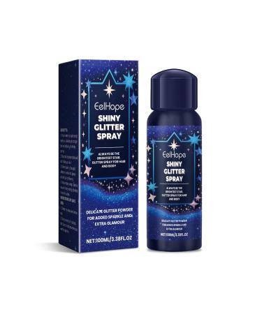 Body Glitter Spray Body Shimmer Spray Glitter Spray for Hair and Body Suitable for Stage Festival Rave and Makeup Prom (Dark Blue 3.38 Fl Oz) Dark Blue 3.38 Fl Oz