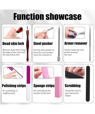 Roucerlin Nail File and Buffer Set Cuticle Kit Manicure Tools with Nail File Nail Buffer Block Cuticle Trimmer Cuticle Pusher Cuticle Cutter Cuticle Peeler & Nail Clips Gel Nail Remover Kit - Buy Online on GoSupps.com