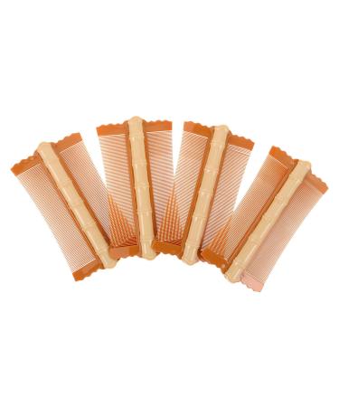 Abaodam Lot de 4 Peignes Coiffer Double Face Antipelliculaires en Bambou Couleur Abricot Peigne Nettoyant Dents Fines pour Cuir Chevelu Sensible Outil Polyvalent pour